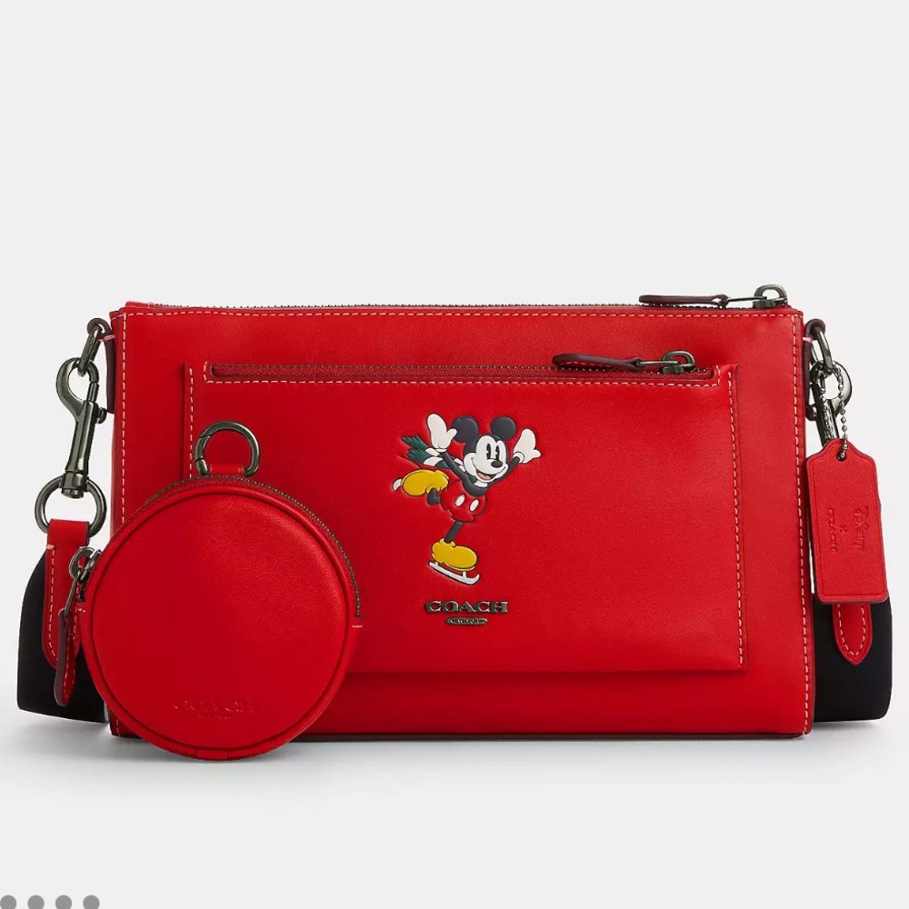 Disney X Coach Holden Crossbody With Ice Skate Mickey Mouse